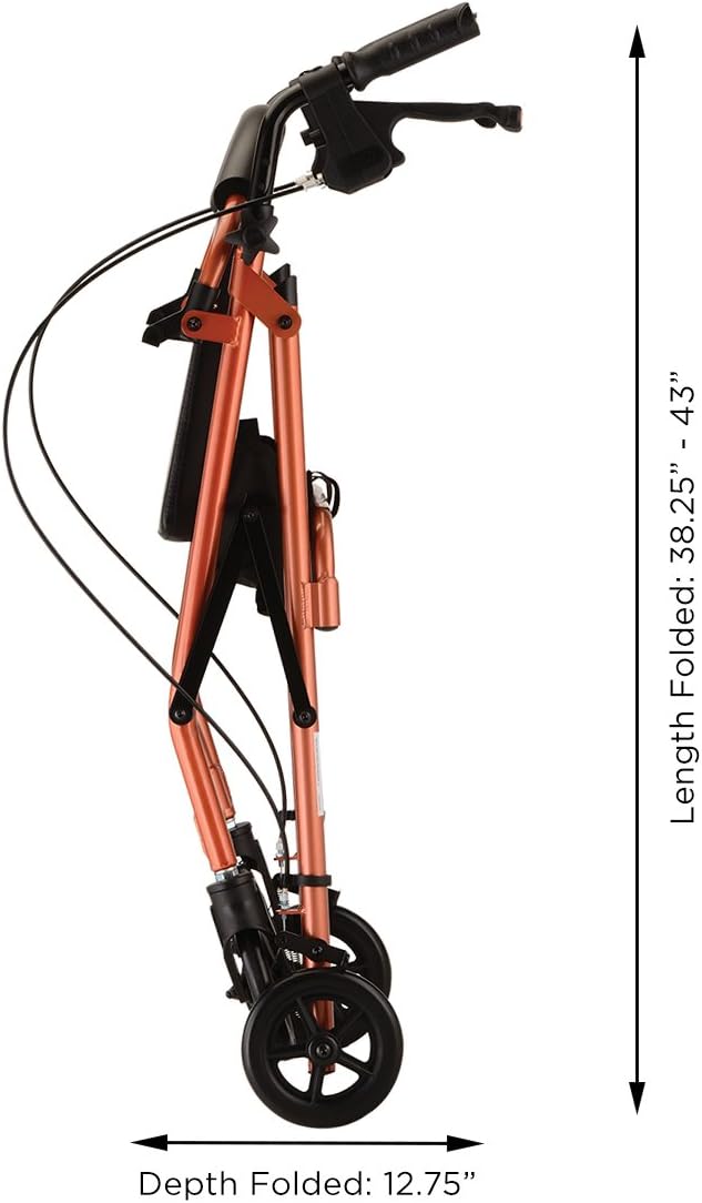 NOVA Vibe 6 Rollator Walker, Orange