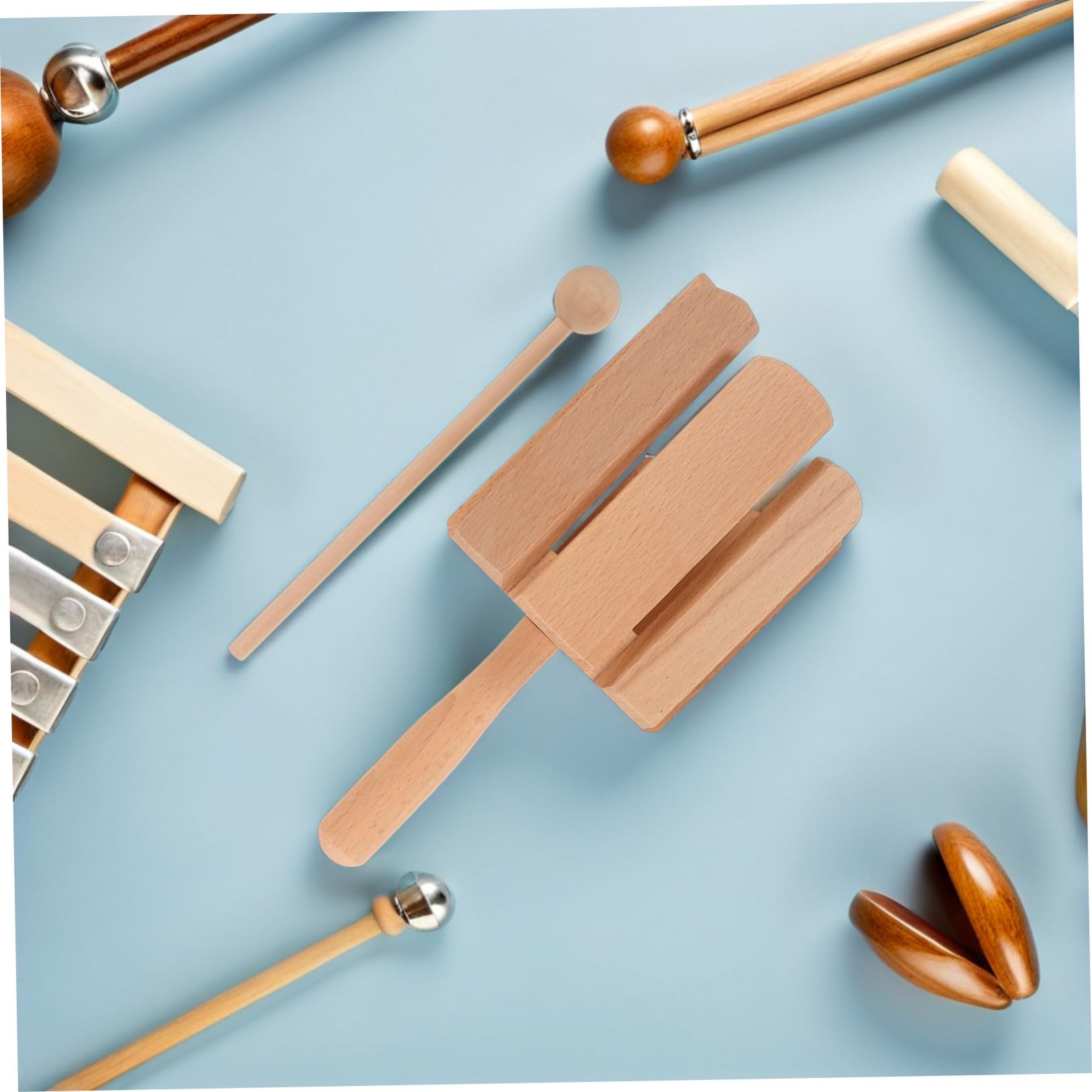 2 Instrumentos De Madera con Mazos De Percusión para Aprender Juguetes De Madera Sólidos para Pequeños Juguetes Educativos Montessori De Tonos para Música