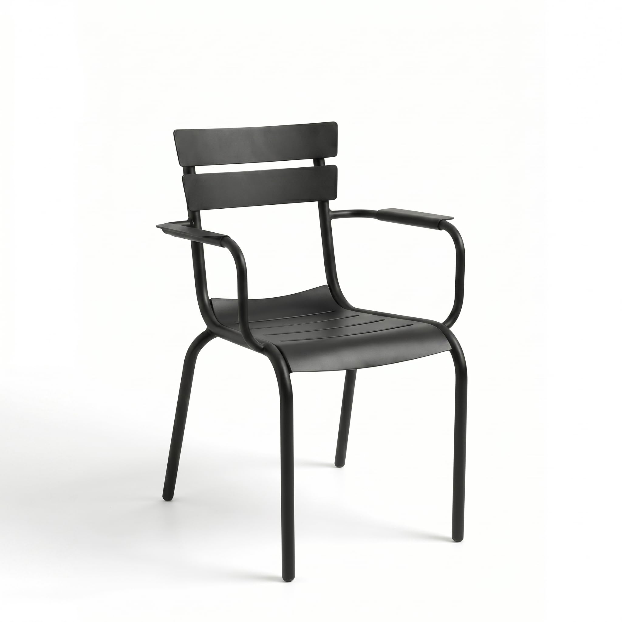 Silla de Metal de Estilo Contemporáneo para Jardín y Terraza | Negro