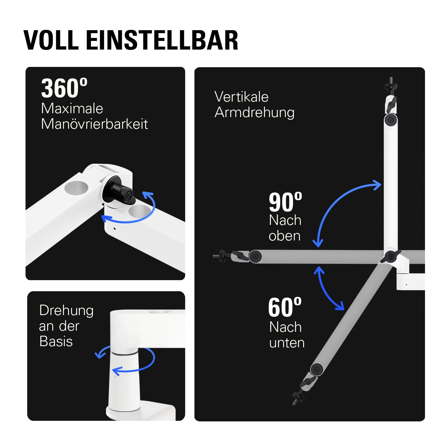 Elgato Wave:3 Mikrofon mit Mic Arm Low Profile, voll einstellbar mit Kabelkanal, ideal für Podcasts, Streaming, Gaming, Homeoffice, kostenlose Mixing-Software, Plug & Play für Mac, PC