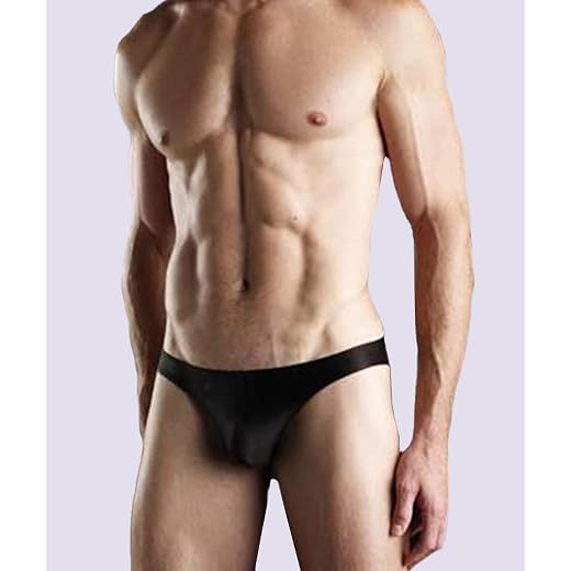 Sunga masculina com bolsa, cintura elástica, cintura baixa, secagem rápida, vintage, retrô, lisa, traje de banho sexy