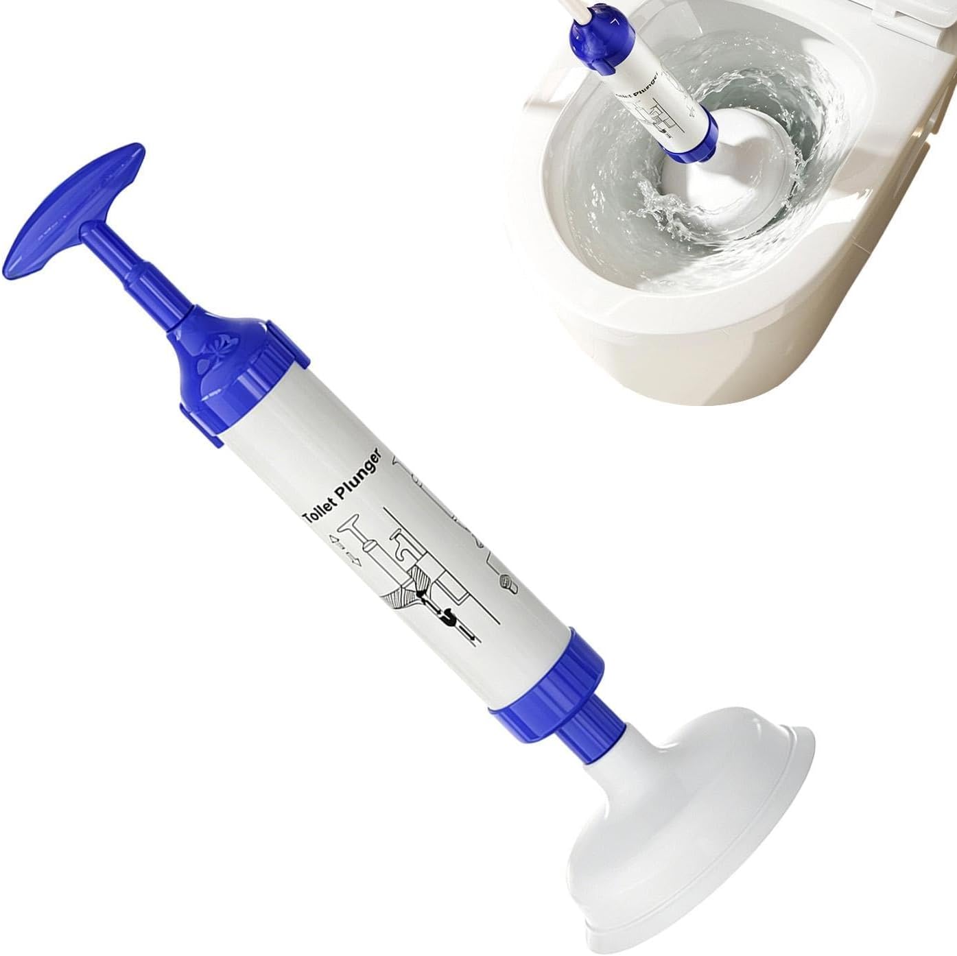 Multipurpose Ergonomic Non-Slip Toilet Plunger for Bathroom - Heavy Duty Cl