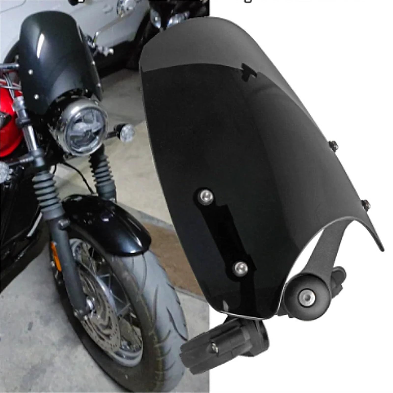 Przednia szyba motocyklowa Pasuje do Triumph Bobber Classic Flyscreen motocykl przednia szyba ochrona ekranu obrotowy stojak(Gray 1)
