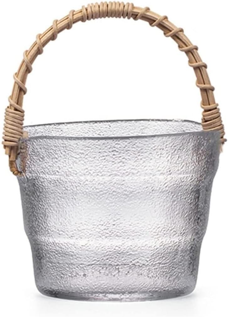 Ice Bucket Japanese Rattan Glass Ice Bucket Portable Ice Bucket Luxury Small Ice