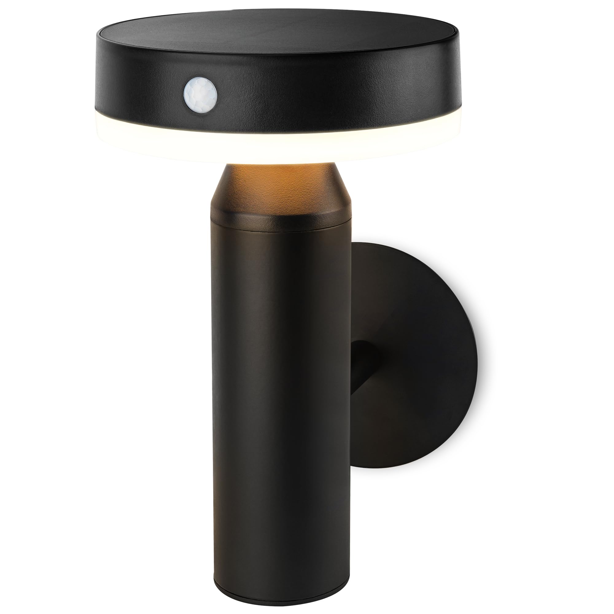 Brendz LED Solar Wandleuchte Aussen mit Bewegungsmelder, 400 Lumen, IP44 Wasserdicht, 2 Lichtmodi, 3000K Warmweißes Licht, LED Solarlampe für Außen, Maun