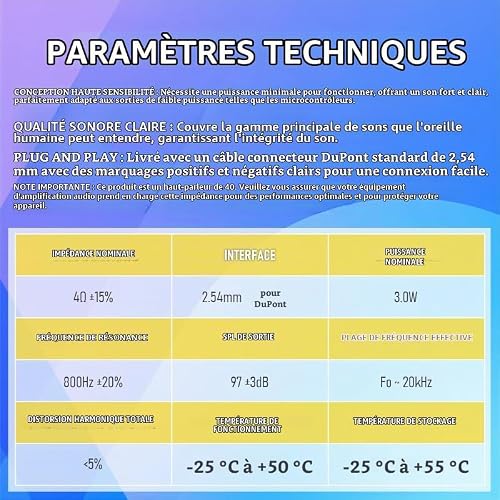 CQRobot Haut-Parleurs Fermés 3 Watt RMS 4 Ohm pour Arduino 70mm×31mm – vue 6