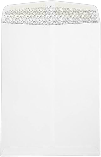 Miniatura 3 de LUXPaper Sobres de ventana de extremo abierto de 9 x 12 pulgadas  Tinte de seguridad  Blanco  28 libras. Texto  Cantidad de 50 unidades