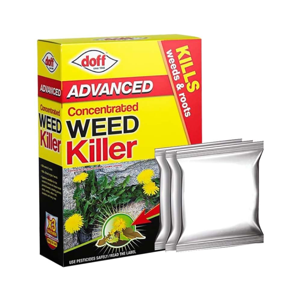 Advanced Concentrated Weedkiller 80ml x 3 Sachets - Super Strength Concentrated Glyphosate Weed killer Kills Weeds & Roots Pesticides Brambles Ivy Tree Stumps