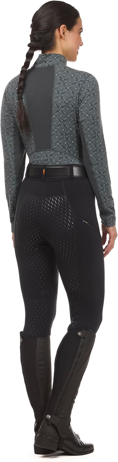 Kerrits Women's Power Stretch Fleece Silicone Full Seat Winter Horse Riding Tights – Polartec Equestrian Legging, Pocket