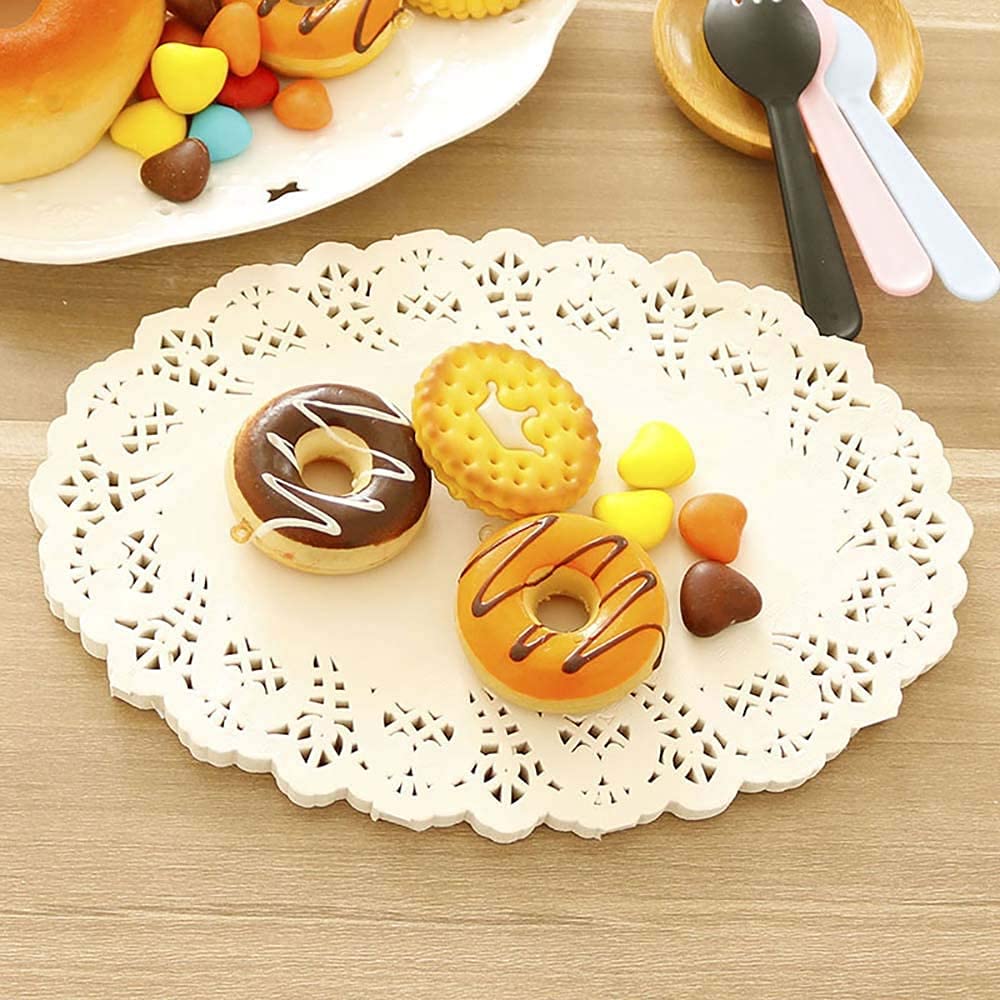 Papierdeckchen Rund Mit Weißer Spitze – 140 Stück, Ø 24,1 Cm, Für Kuchen, Teller, Hochzeiten & Party-Deko