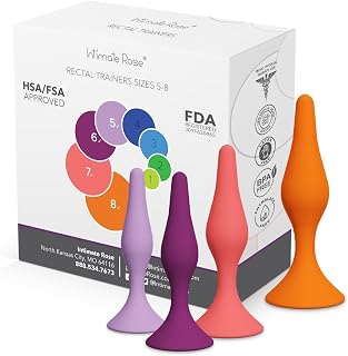 Rectal Dilator Trainer Set for Men and Women – Pelvic Floor Therapy Tool - Medical Grade Silicone, FDA Registered - 4-Pack, Sizes 5-8