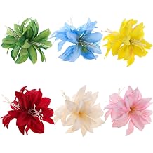 ALIMITOPIA Flower Hair Clip Bohemia Hawaiian Fabric Artificial Lily Flower Alligator Hair Clip Hairpin Barrette Headdress Bobby Pins Headwear Hair Accessories5.9 inches;6pcs