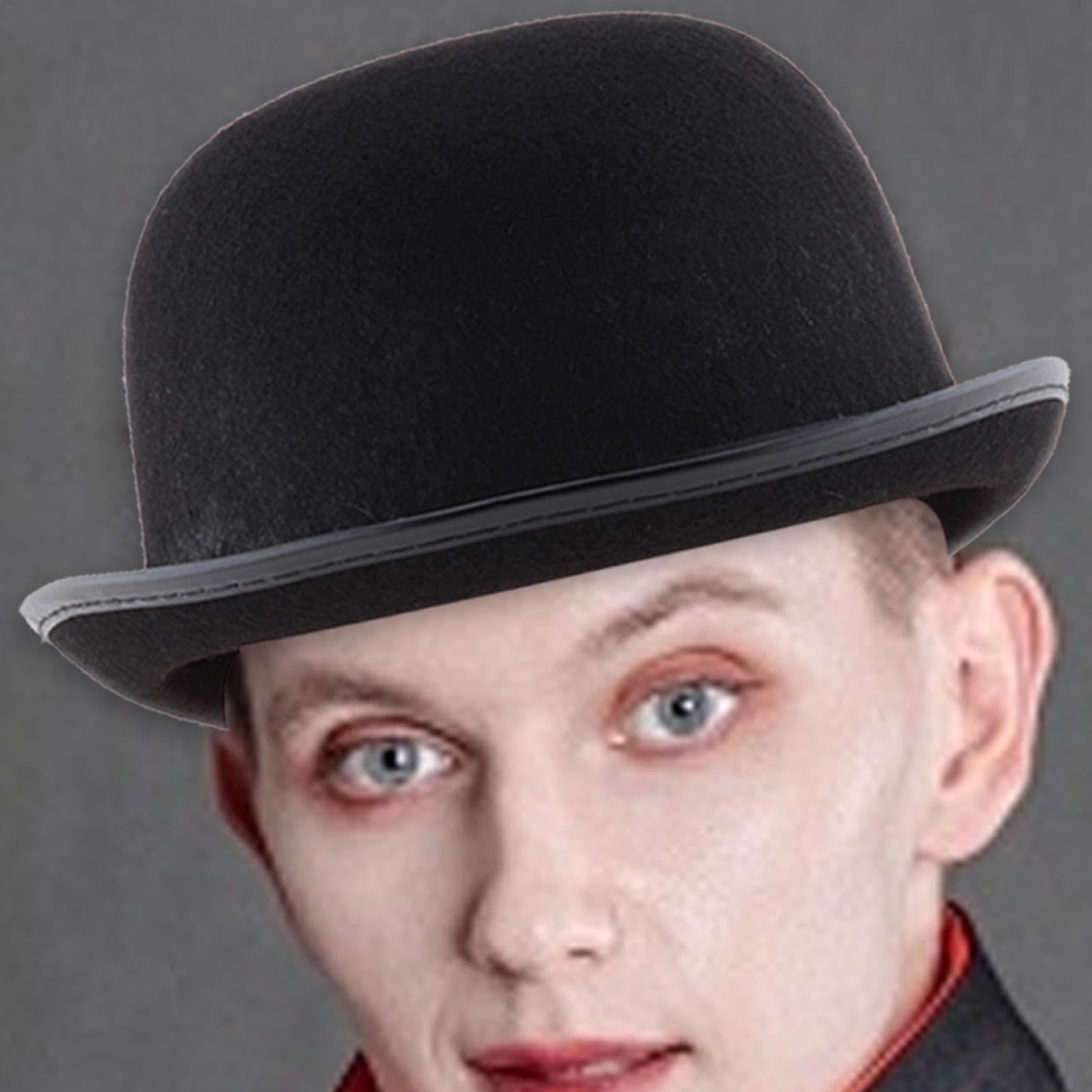 Generico Sombrero De Cilindro Para Hombre - Sombrero Fedora | Accesorio Para Disfraz Clásico De Halloween De Fieltro | Sombrero Derby De Bombín Negro Para Adultos Y Adolescentes | Sombreros Para