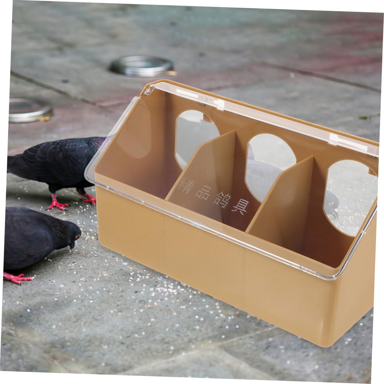 2 Comederos Multifuncionales para Pájaros y Loros, Soporte Resistente de Plástico Marrón para Jaulas de Mascotas, Fácil de Limpiar, Paquete de 2 Unidades