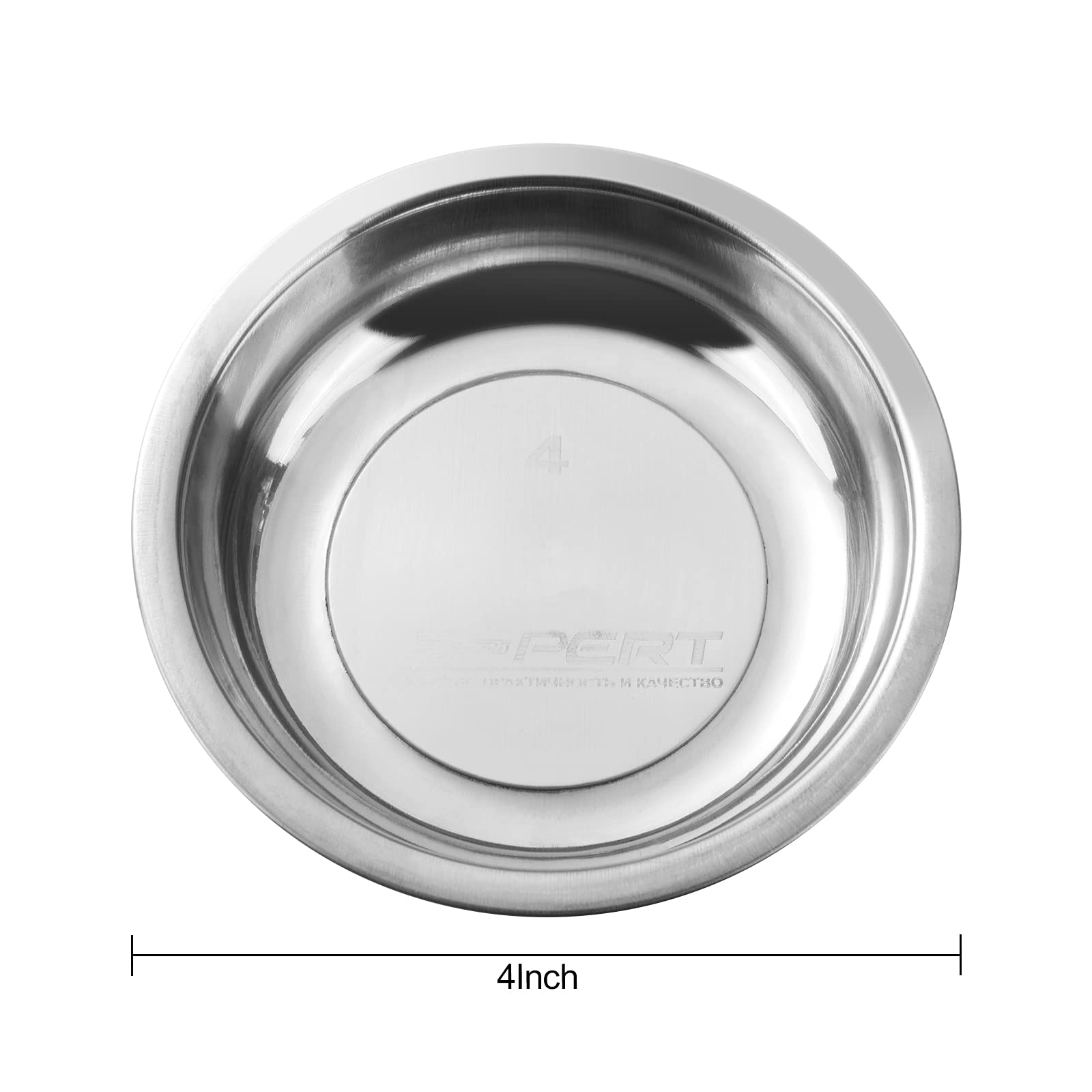 CYEAH Juego de 5 bandejas magnéticas para cuencos, juego de bandejas magnéticas redondas de 4 pulgadas, soporte de piezas de bandeja magnética de acero inoxidable para tornillos, tuercas, pernos,