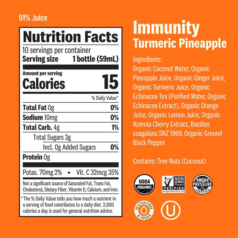 Image of Suja Organic Immunity Shots Variety Pack | 10 Immunity Original, 6 Citrus Immunity, and 10 Immunity Elderberry | Plant-Based & Gluten-Free (2 fl oz Shots /Pack of 20, 12 fl oz Juices /Pack of 6)