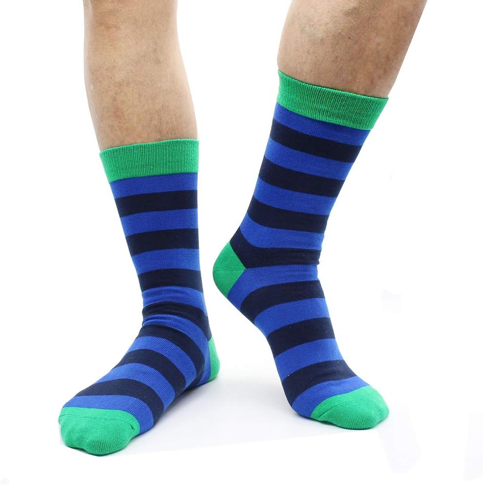 TOEJYJ Mens Fun Dress Socks, Pattern Funny Casual Socks Pack, Colorful Striped Cotton Novelty Socks Size 10-13 - Image 4