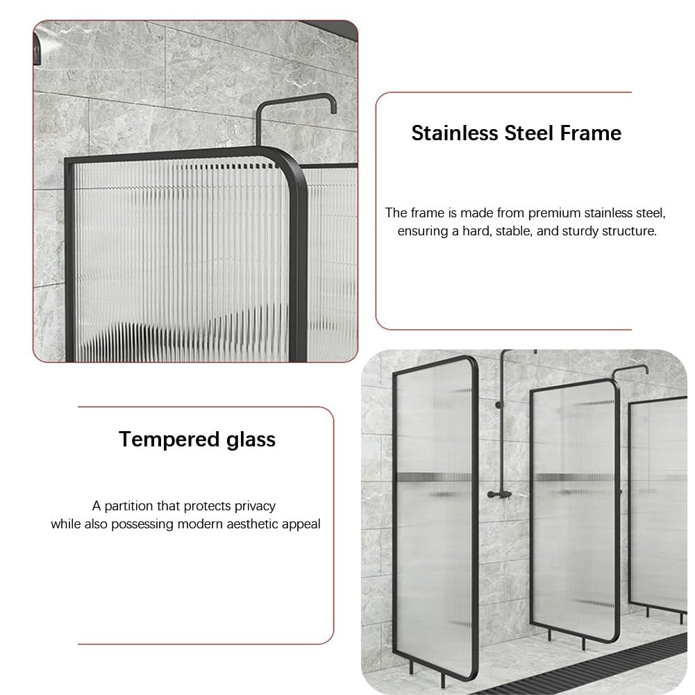 Separador de pared de cristal, pantalla de privacidad para aseo de hombre, separador de habitaciones para baños y espacios de estar, mejoras para el hogar, 60 x 180 cm