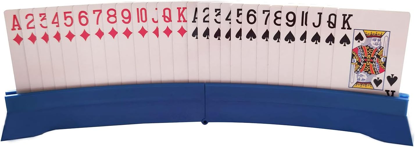 4 Pack Playing Cards Holder - Foldable Card Holders for Playing Cards - Curved Playing Card Rack for Adults Seniors Arthritis