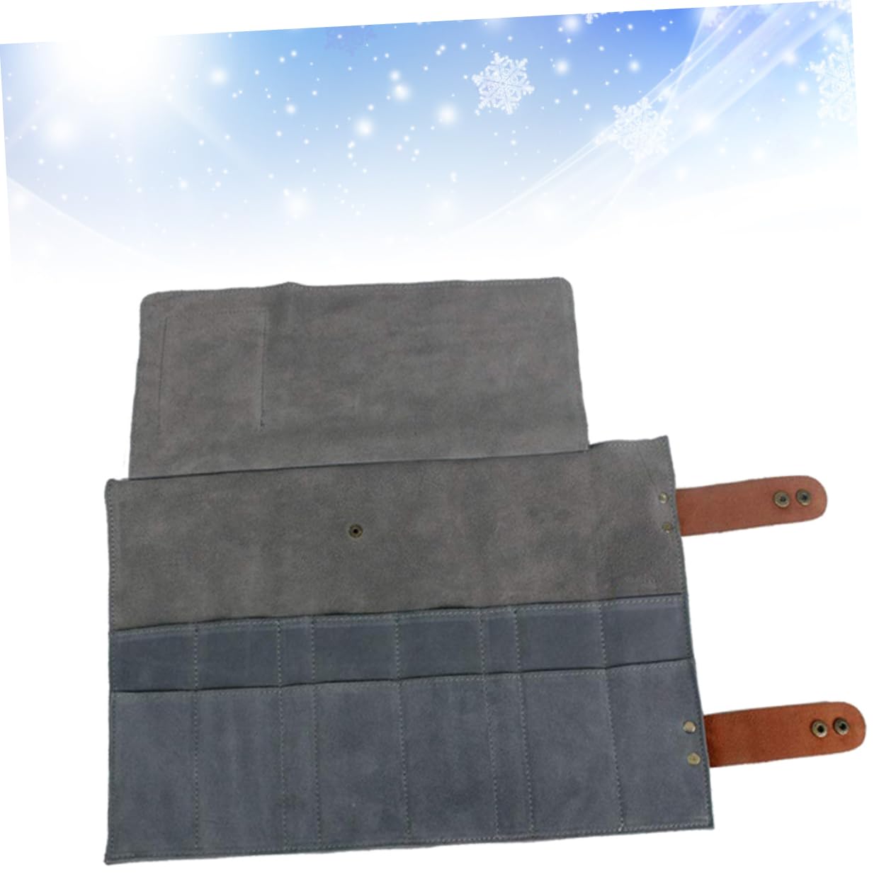 Gogogmee Barber's Bag 12 Compartments Styling Tool Case Hair Cutting Scissors Kit in Leather Material