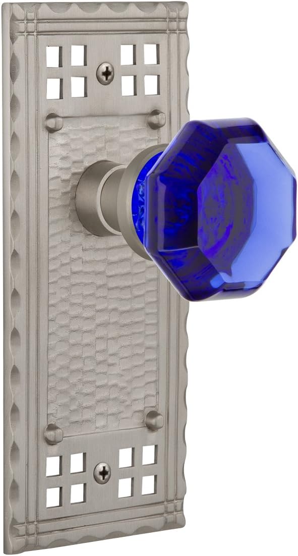 Nostalgic Warehouse 722238 Craftsman Plate Single Dummy Waldorf Cobalt Door Knob in Antique Pewter