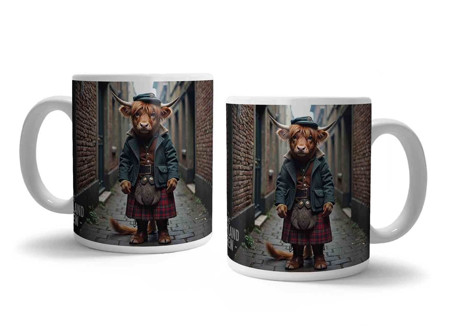 The Original Metal Sign Highland Crew Ceramic Mug (Peaky Sporran Bull)