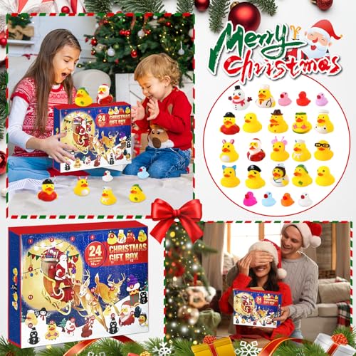 CHANCCI 24 Rubber Duck Advent Calendar,Rubber Ducks Bath Toy,24 Pcs Novelty Bath Duck,Mini Float Duckes Squeaky Bath Duckies,Cute Bath Toys for Party Supplies, Helmets, Car Decoration - Image 5
