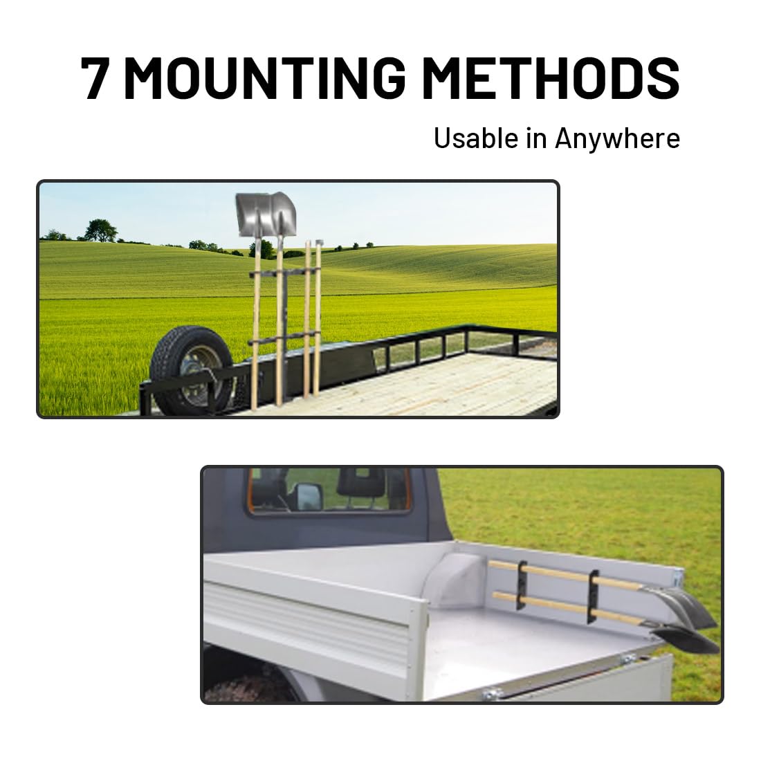 Mopam Shovel Holder For Truck Landscape Hand Tool Rack With 8 Holes In 2 Groups