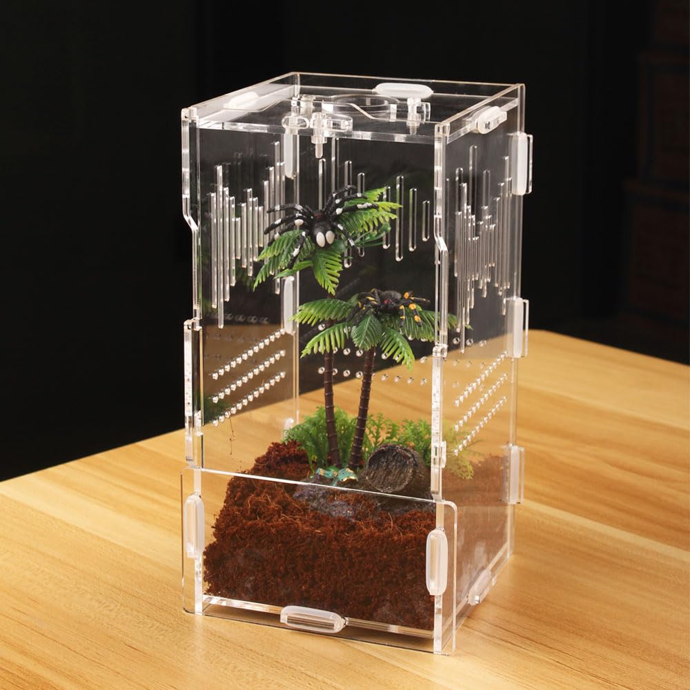 Faunarium acryl terrarium, 12 x 12 x 20 cm, reptiel voederbox