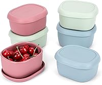 Vista 9 de 8 piezas recipientes de bocadillos de silicona de 10 oz para niños, pequeños recipientes de alimentos con tapas, contenedor de frutas