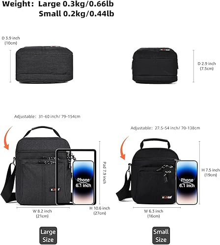 Miniatura 2 de KL928 Bolsa de mensajero para hombre Bolso cruzado de hombro, bolsa de viaje para hombre, bolso casual para trabajo y negocios
