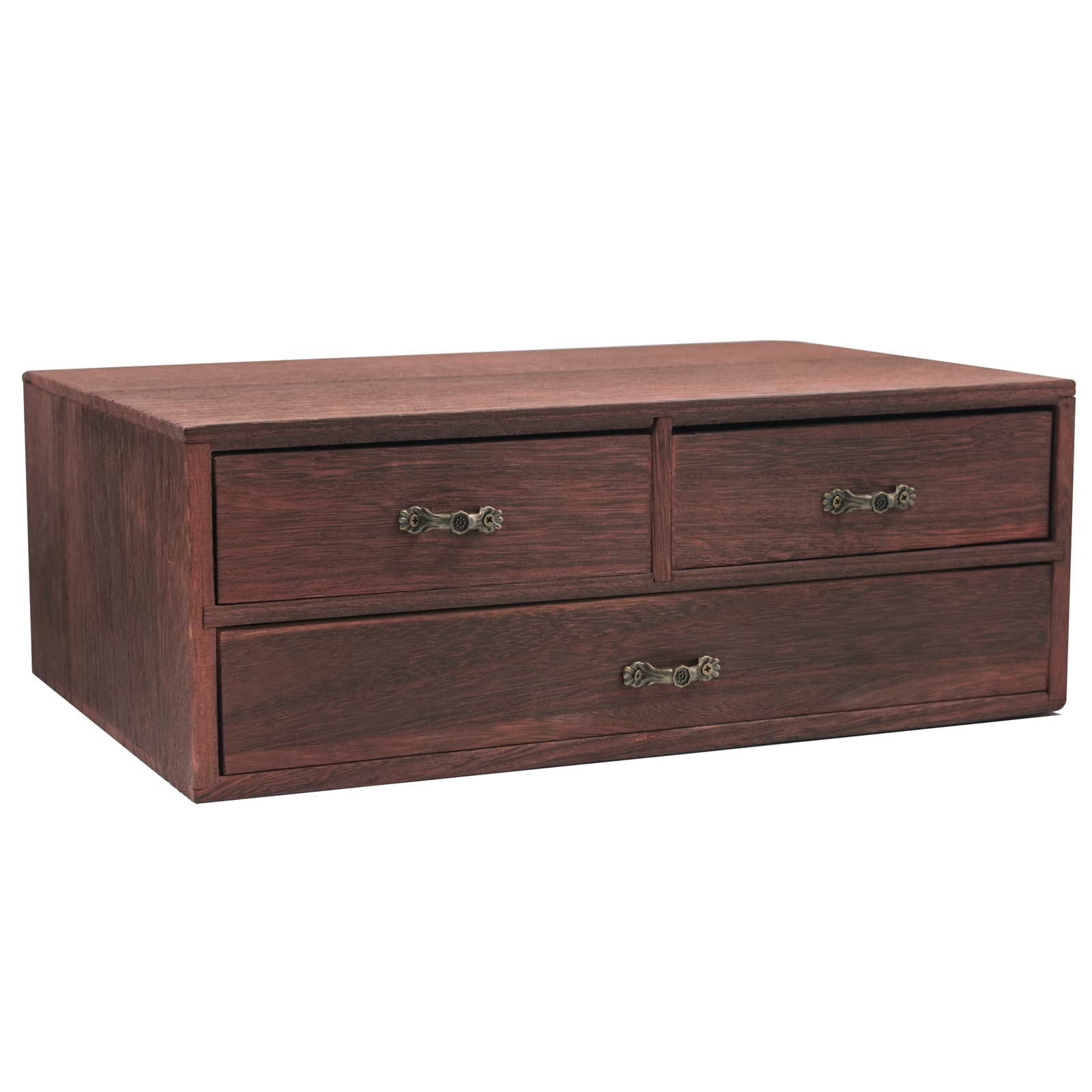 Organizzatore da tavolo in legno 3 cassetti Forniture per Ufficio Organizzatore del Desktop Forniture di archiviazione Organizzatore cassetto da scrivania 33x23x15 cm