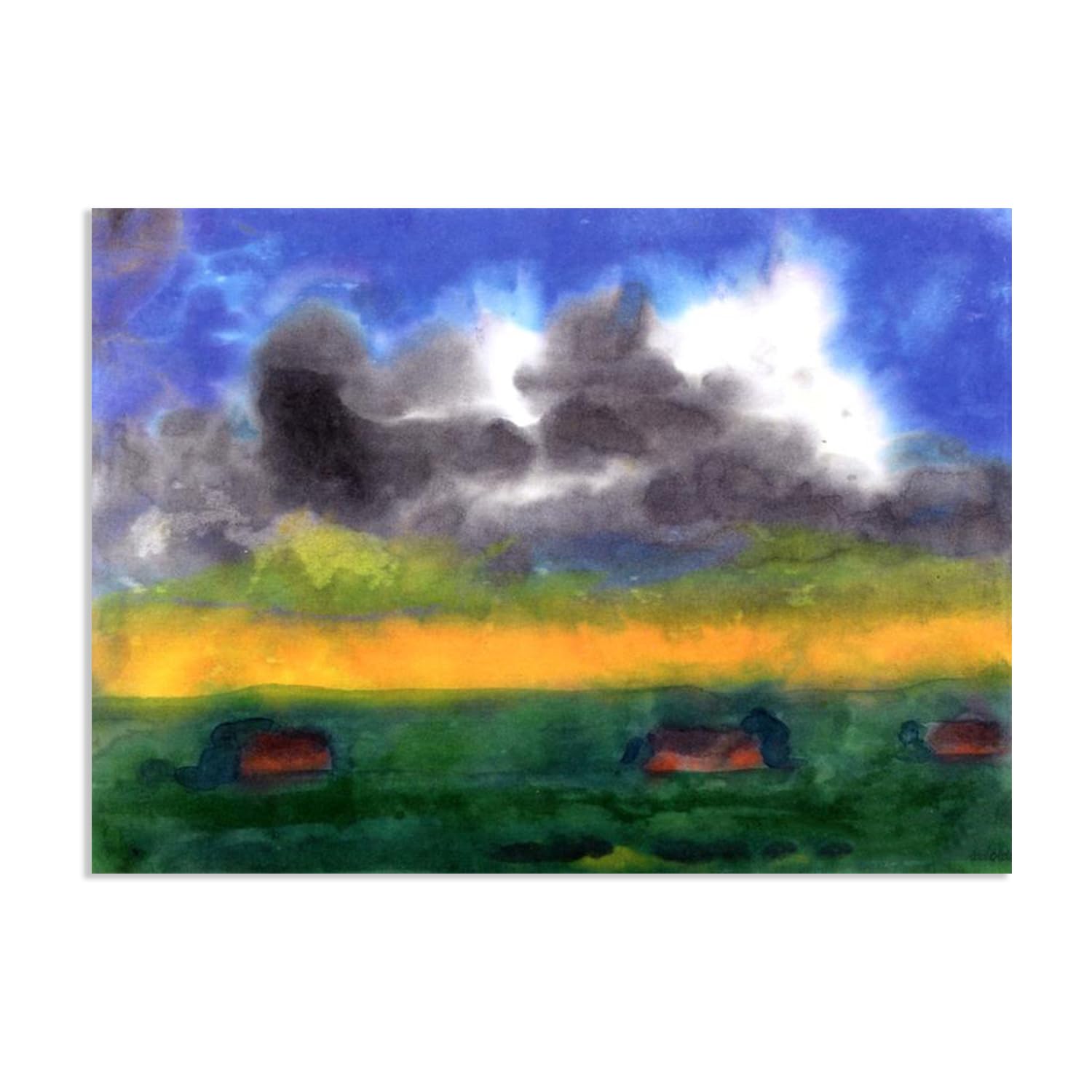 RXNHGJDS Emil Nolde Seascape Canvas Wall Art Marsh Landscape Abstract Reproductions Coastal Expressionism Artwork Wall Decor for Living Room Bedroom Office Home Decor85x60cm(33x24in) Frameless