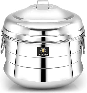 Stainless Steel Idli Cooker/Maker - 13 Idlis At Once With 3 Plates - Gas Stove & Induction Compatible