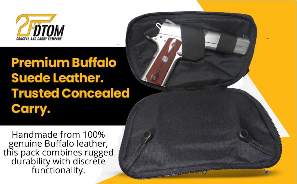 Miniatura 2 de LARGE-DTOM - Cangurera de transporte oculta y ajustada CCW resistente y ultrasuave de piel de búfalo marrón