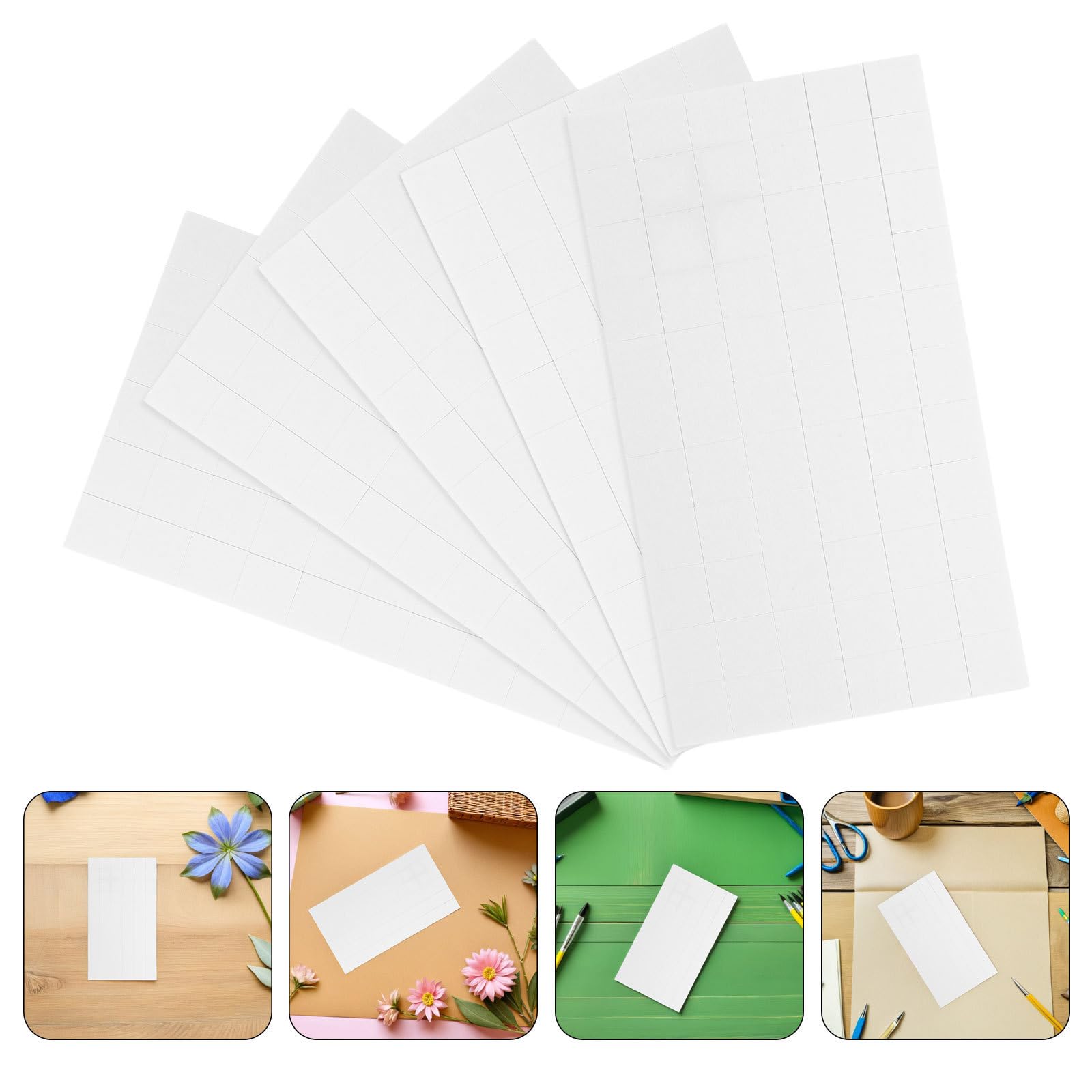 Healvian 60 Blatt Doppelseitige Schaumstoff Klebepunkte Quadratisch 15 Blatt Weiß Leichtes Schaumstoffmaterial für Basteln und Scrapbooking im Büro oder Weihnachten