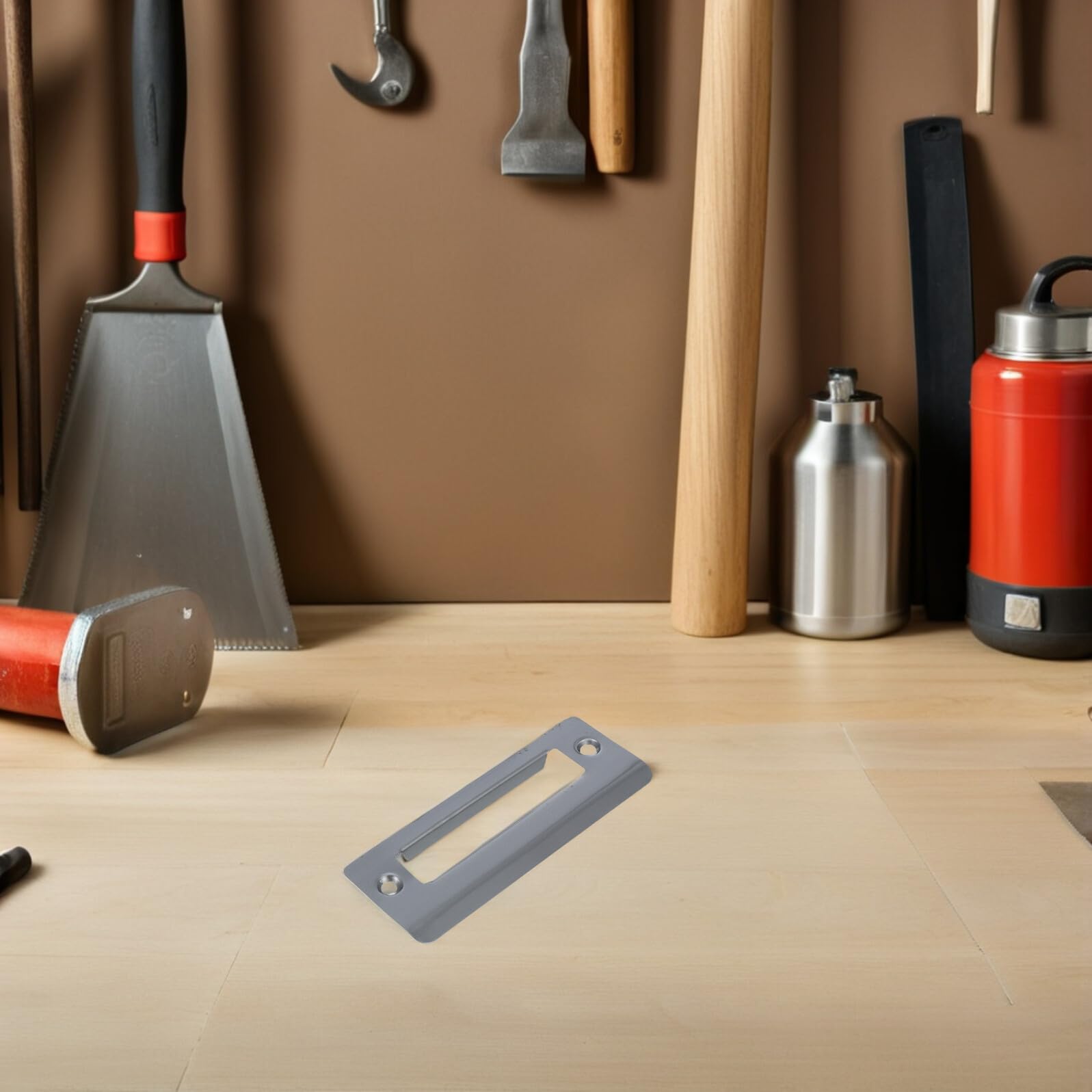 Plaque de Gâche de Porte en Acier Inoxydable pour Porte en Bois
