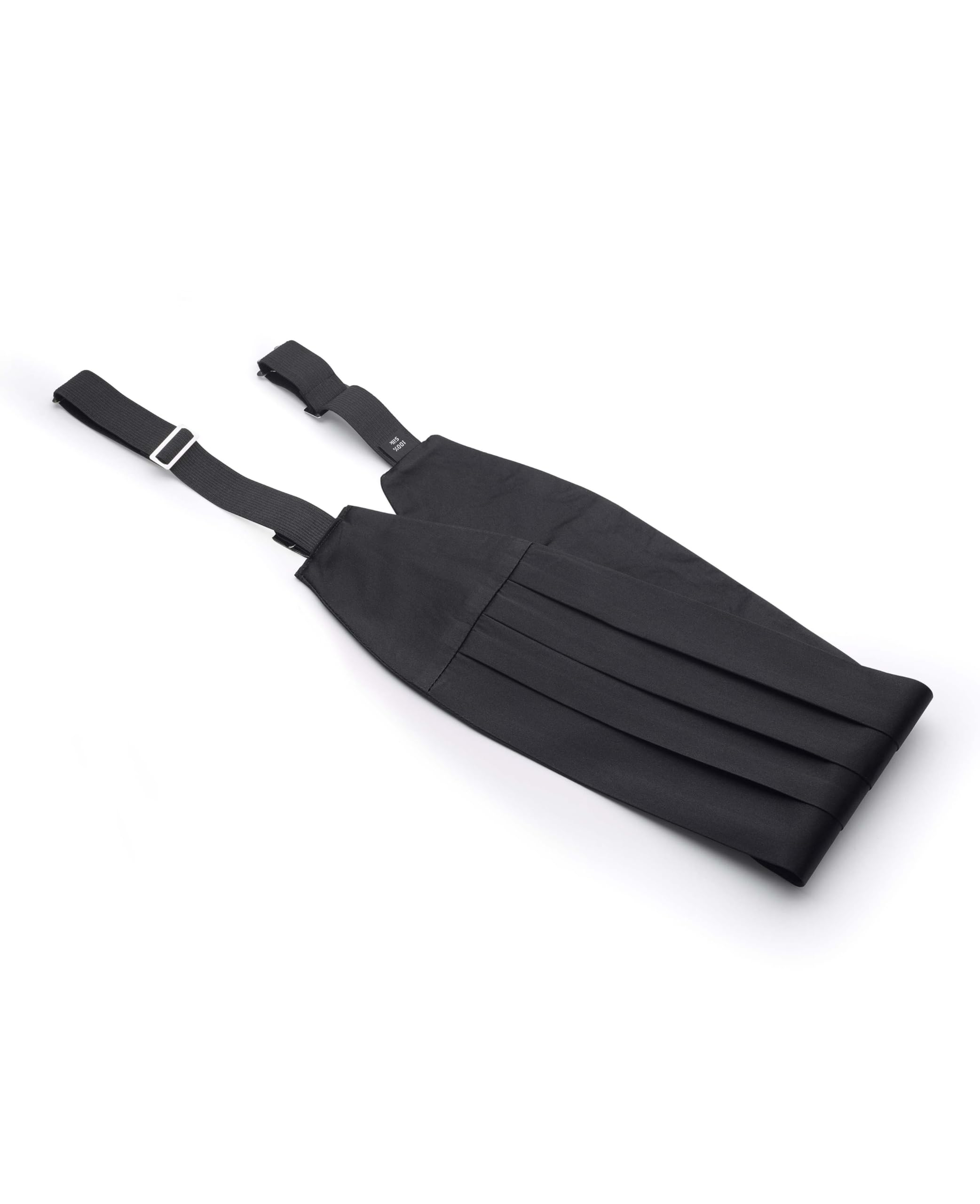 THE SAVILE ROW COMPANY LONDON Men's Adjustable Black Silk Cummerbund
