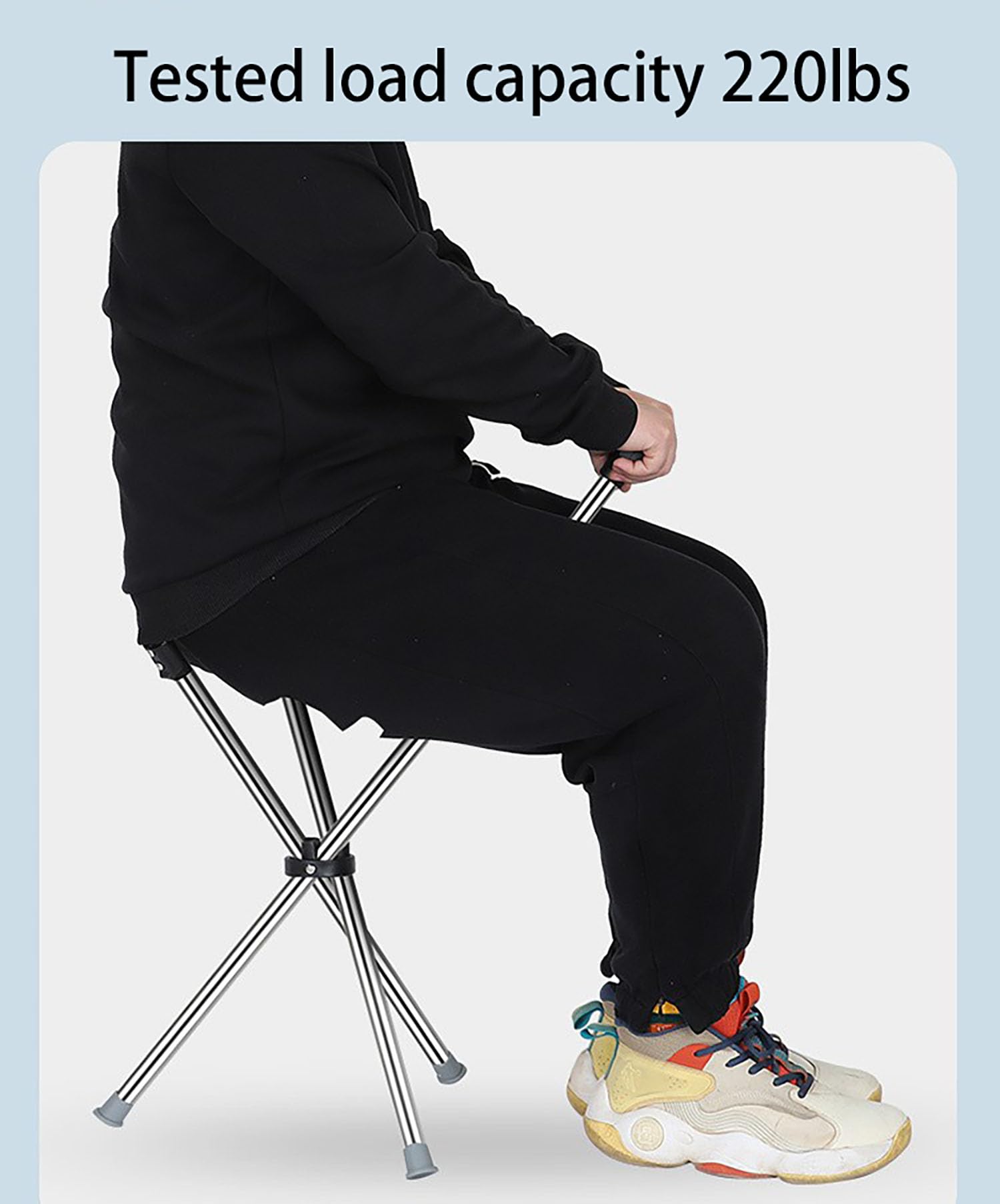 Bastón con asiento – Taburete portátil, soporta hasta 220 libras, sillas de pie de acero inoxidable, ligero hasta 1.8 libras, adecuado para hombres, mujeres, personas mayores, personas con
