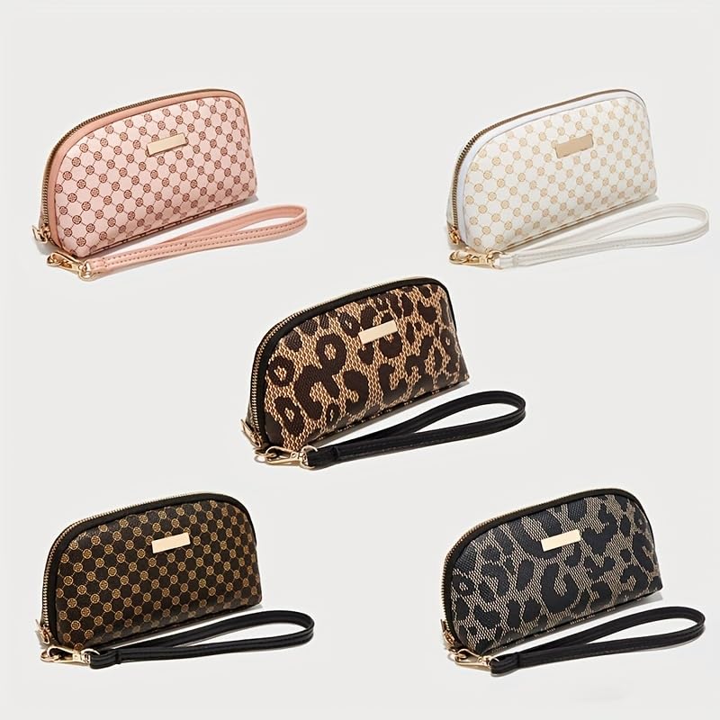 Women'S Vintage Pattern Zipper Wallet, Versatile Classic Clutch Coin Purse, Casual Bag With Wristband4