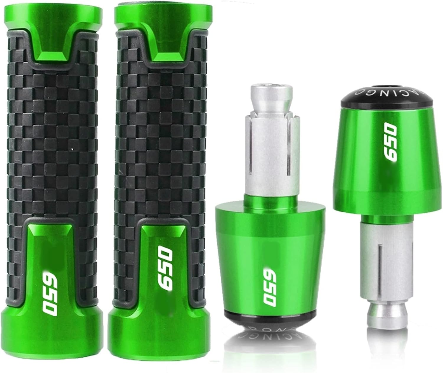 for Kawasaki Ninja 650 Z650 2016 2017-2022 7/8'' 22mm Motorcycle Hand Grips Handle Bar Anti-Skid Handlebar Hand Grip Ends Plug (Color : Green)