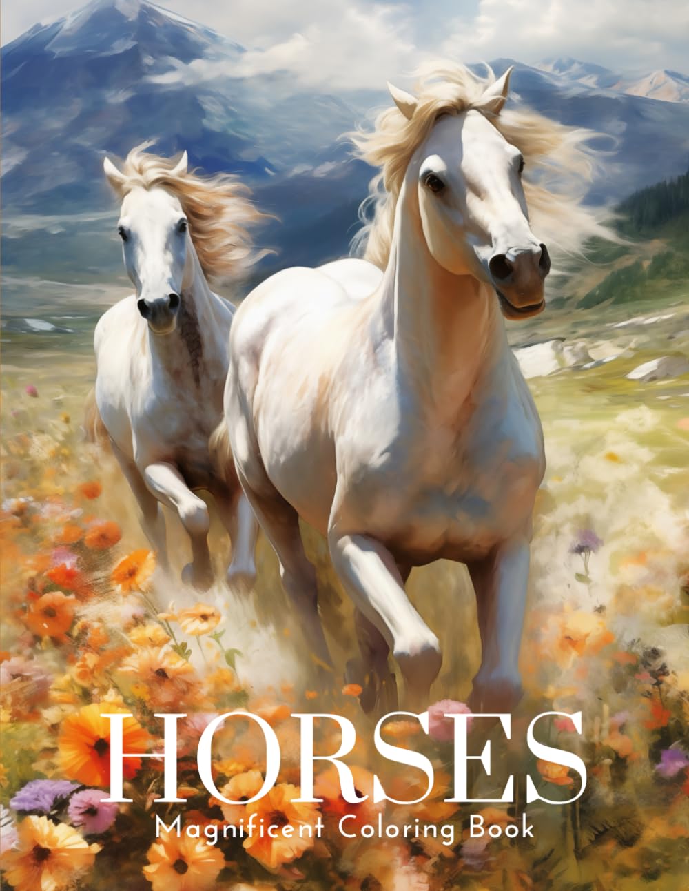 Horses Magnificent Coloring Book: Relaxation Coloring Book. 50 Single-Sided Unique and Beautiful Coloring Pages (Animals)