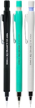Dong-A XQ Ceramic II Mechanical Pencil, 0.5mm, Assorted Colors Pack of 3