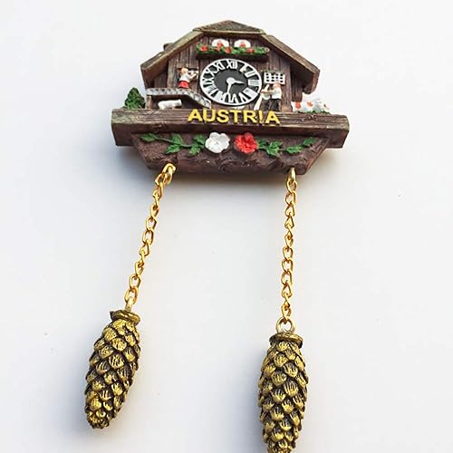 Miniatura 3 de Reloj de cuco 3D Austria para nevera, imán para nevera, recuerdos turísticos, hecho a mano, resina artesanal, pegatinas magnéticas, decoración para