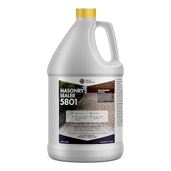 DeckGeneral Masonry Sealer 5801 - Clear Concrete Sealant & Waterproof Sealer for Stone, Brick & Mortar - Silane Siloxane Coating for Driveways, Sidewalks, Patios & More 1 Gallon