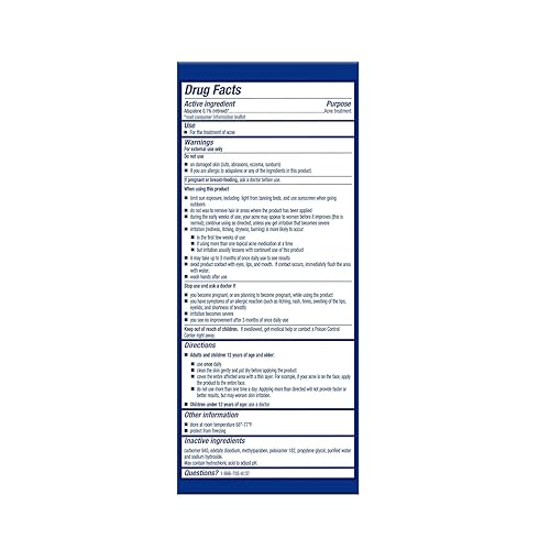 Miniatura 47 de Differin Adapalene Gel 0.1% Tratamiento acné, 0.03 oz