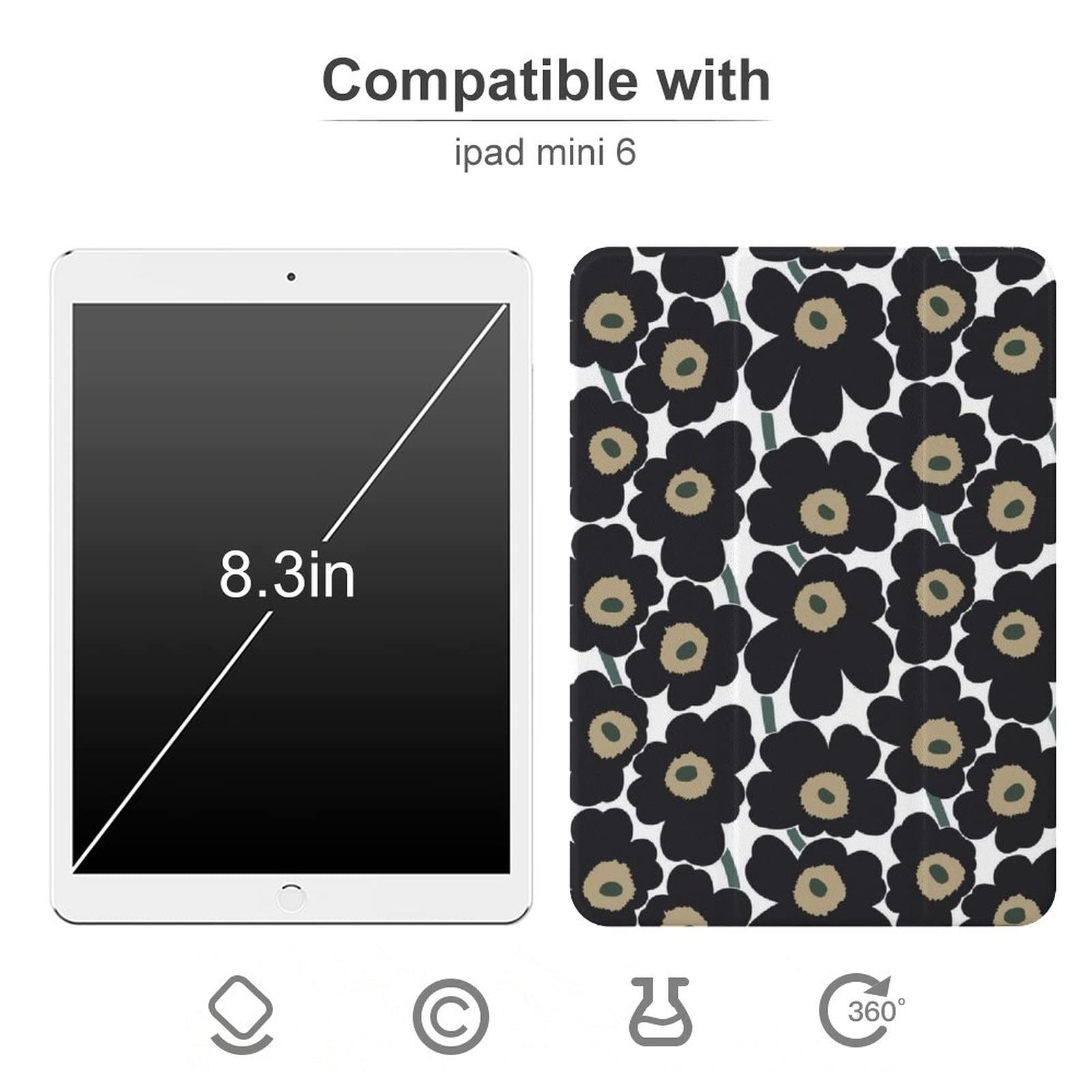 Amazon.co.jp: 【iPad Mini6 ケース】 マリメッコ 花柄 iPad Mini4/5/6