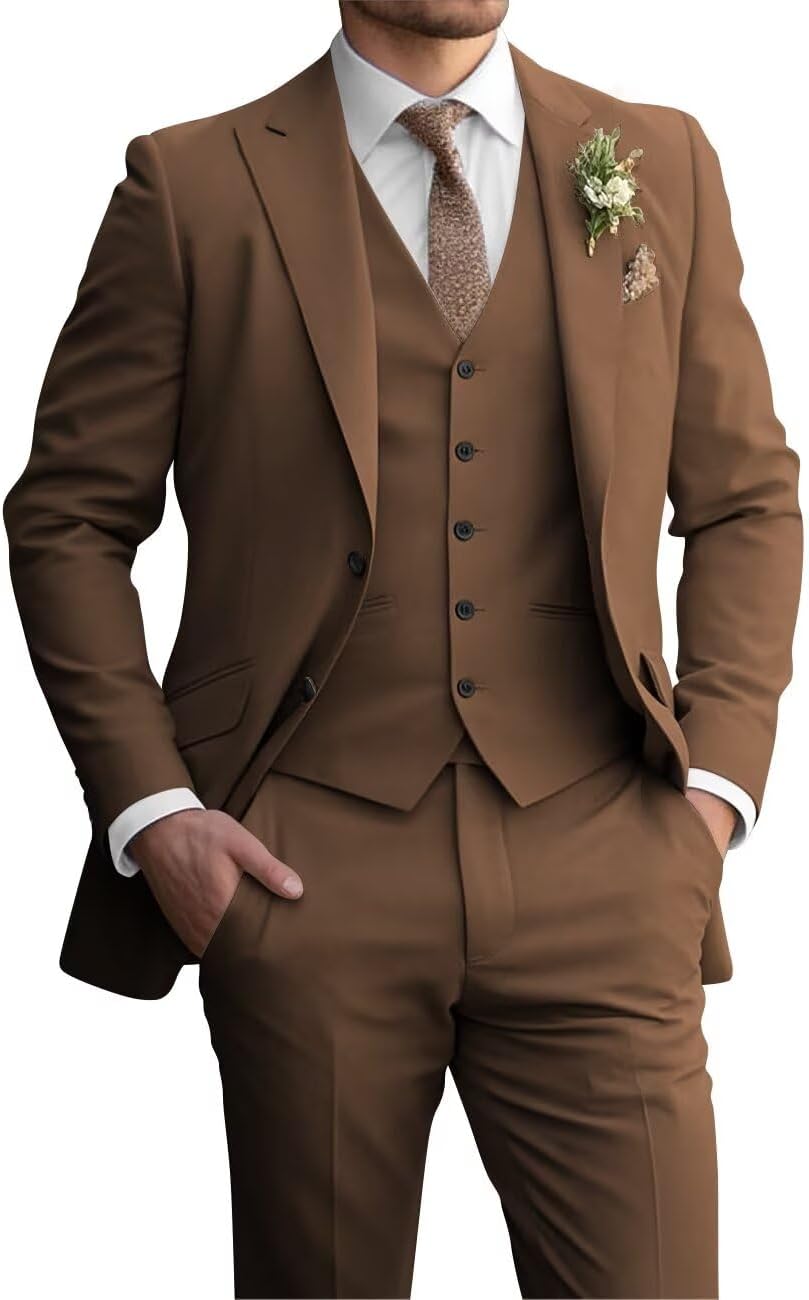 3 Piece Suit Men Slim Fit Wedding Suits Formal Business Prom Tuxedos Suits Set
