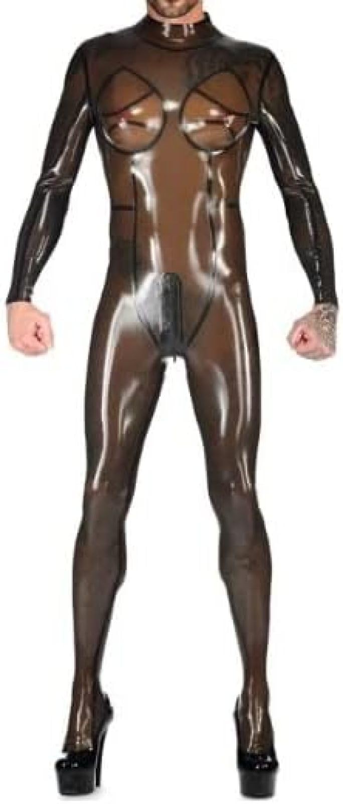 Combinaison Ample En Latex Marron Pour Femmes, Uniforme De Course, Jeu De Rôle De Fête, Décoration Noire Personnalisée À La Main,Transparent Noir-femelle,Personnalisez Gratuitement