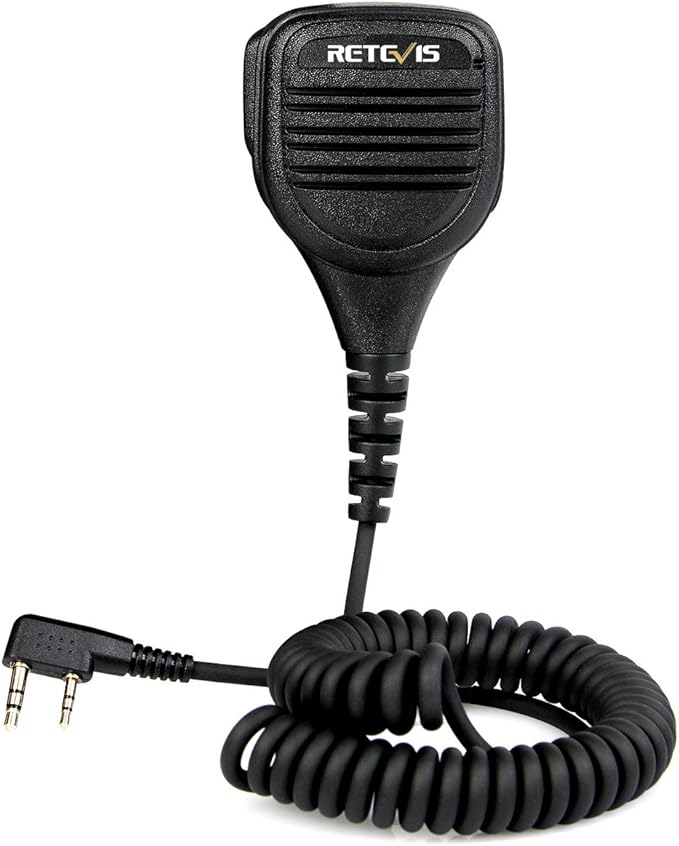 Retevis Two Way Radio Speaker Microphone, Kenwood 2 Pin Microphone, Compatible with RT24 RT27